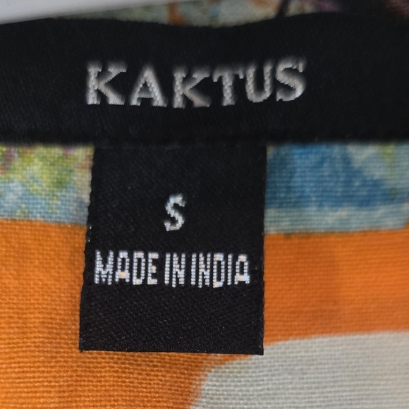 Kaktus Multicolor Artistic Abstract Lined Linen Jacket - Picture 5 of 5